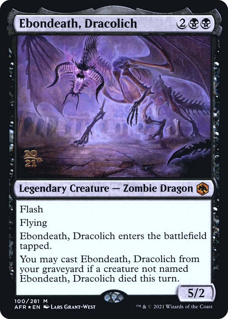 Ebondeath, Dracolich (PRE-100S) [Adventures in the Forgotten Realms Promos] Foil