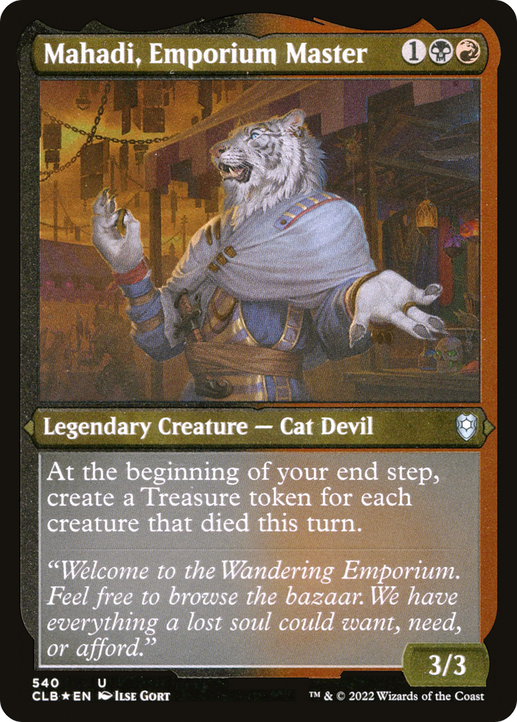 Mahadi, Emporium Master (CLB-540) [Commander Legends: Battle for Baldur's Gate] Etched Foil