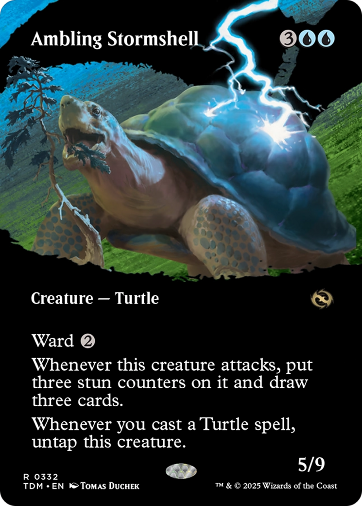 Ambling Stormshell (TDM-332) [Tarkir: Dragonstorm]: (Showcase) (Borderless) Foil