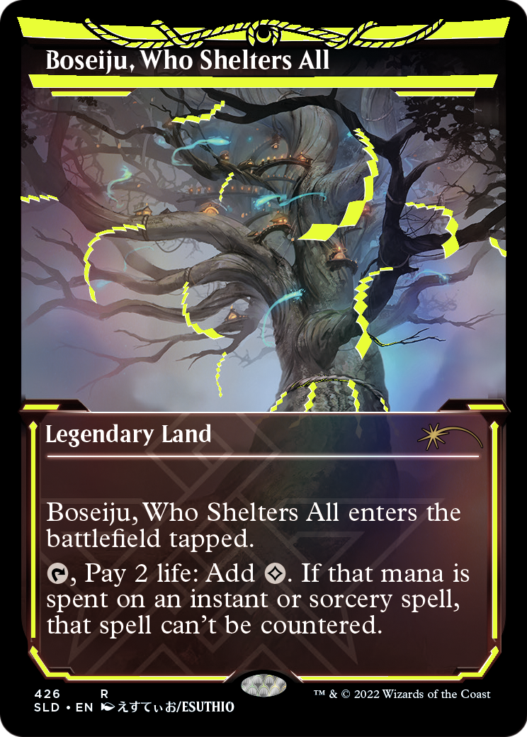 Boseiju, Who Shelters All (Neon Yellow) (SLD-426) (Showcase) [Secret Lair Drop] Foil
