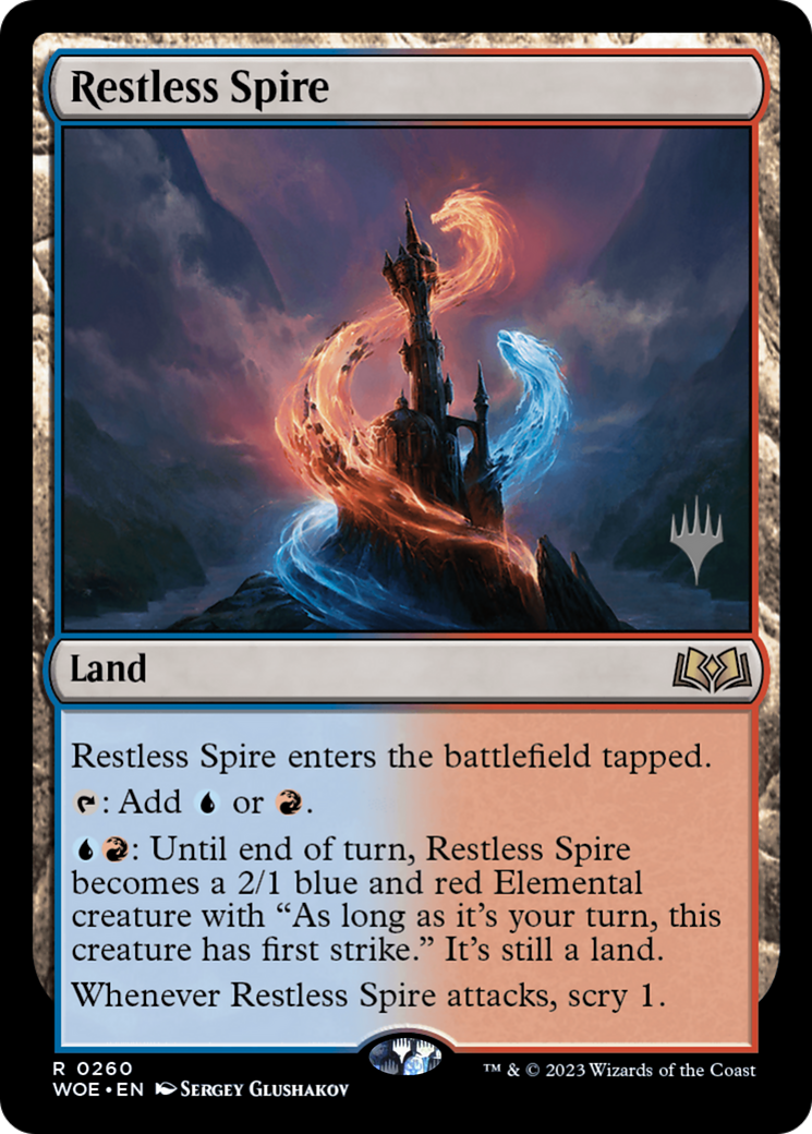Restless Spire (PPWOE-260P) [Wilds of Eldraine Promos] Foil