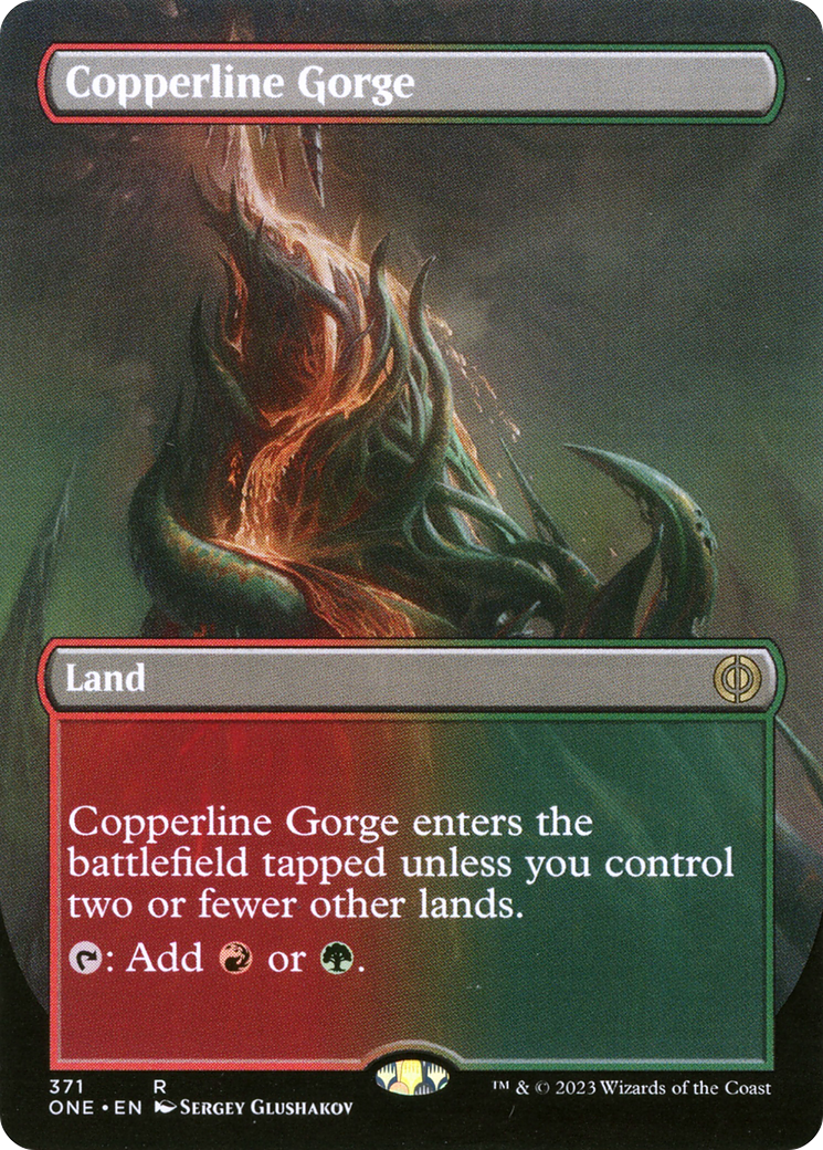 Copperline Gorge (ONE-371) [Phyrexia: All Will Be One] (Borderless) Foil