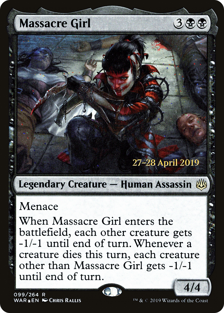 Massacre Girl (PRE-99S) [War of the Spark Promos] Foil