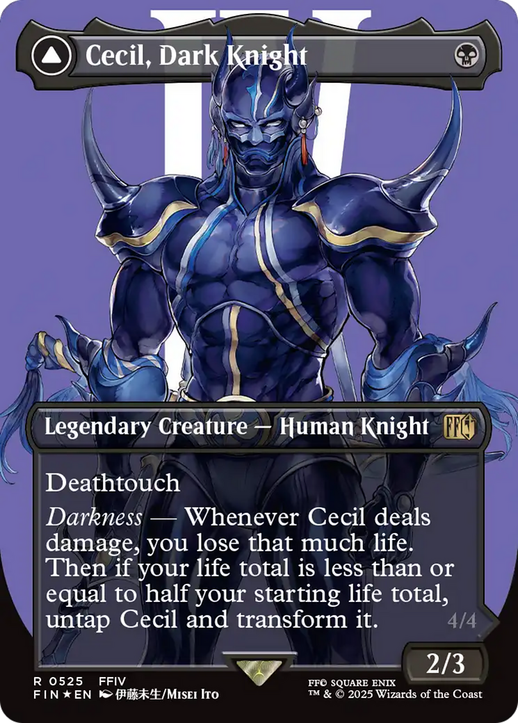Cecil, Dark Knight (Borderless) (Surge Foil) (FIN-525) [FINAL FANTASY] (Borderless) Foil