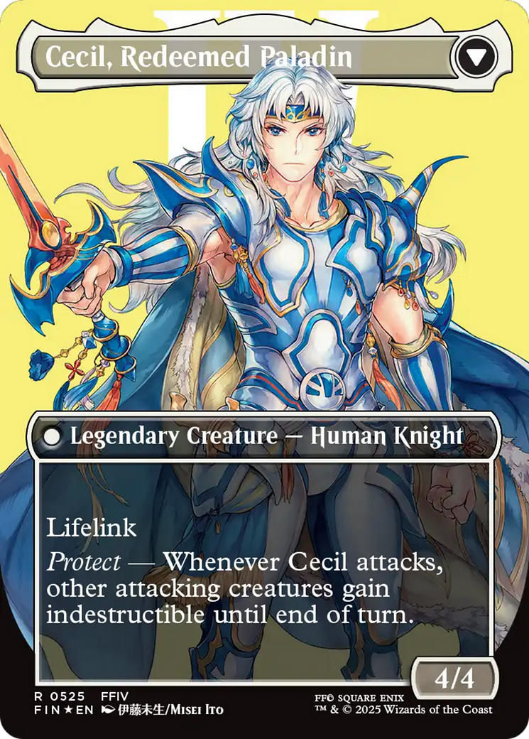 Cecil, Dark Knight (Borderless) (Surge Foil) (FIN-525) [FINAL FANTASY] (Borderless) Foil