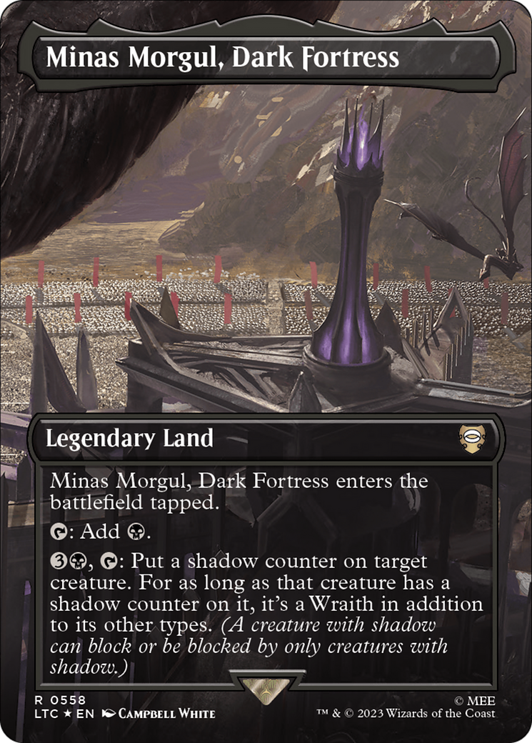 Minas Morgul, Dark Fortress (Borderless) (Surge Foil) (LTC-558) [Tales of Middle-earth Commander] (Borderless) Foil