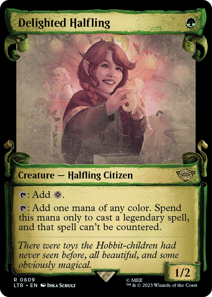 Delighted Halfling (Showcase Scrolls) (LTR-609) [The Lord of the Rings: Tales of Middle-earth]