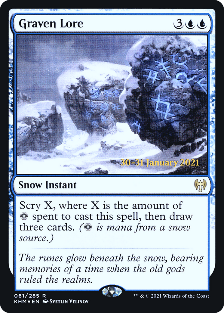 Graven Lore (PRE-61S) [Kaldheim Promos]: (snow) Foil