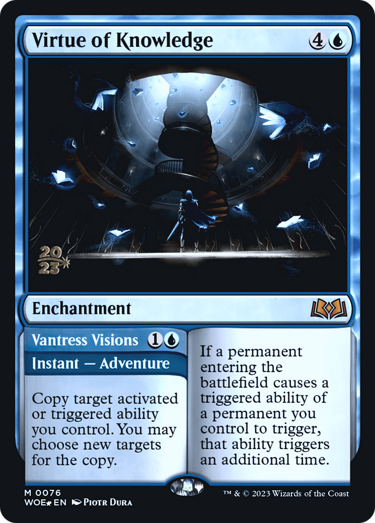 Virtue of Knowledge // Vantress Visions (PRE-76S) [Wilds of Eldraine Promos] Foil