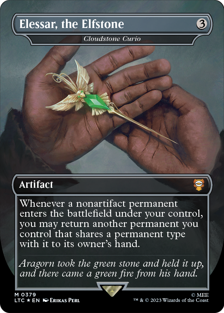Elessar, the Elfstone - Cloudstone Curio (Surge Foil) (LTC-379) (Borderless) [Tales of Middle-earth Commander] Foil
