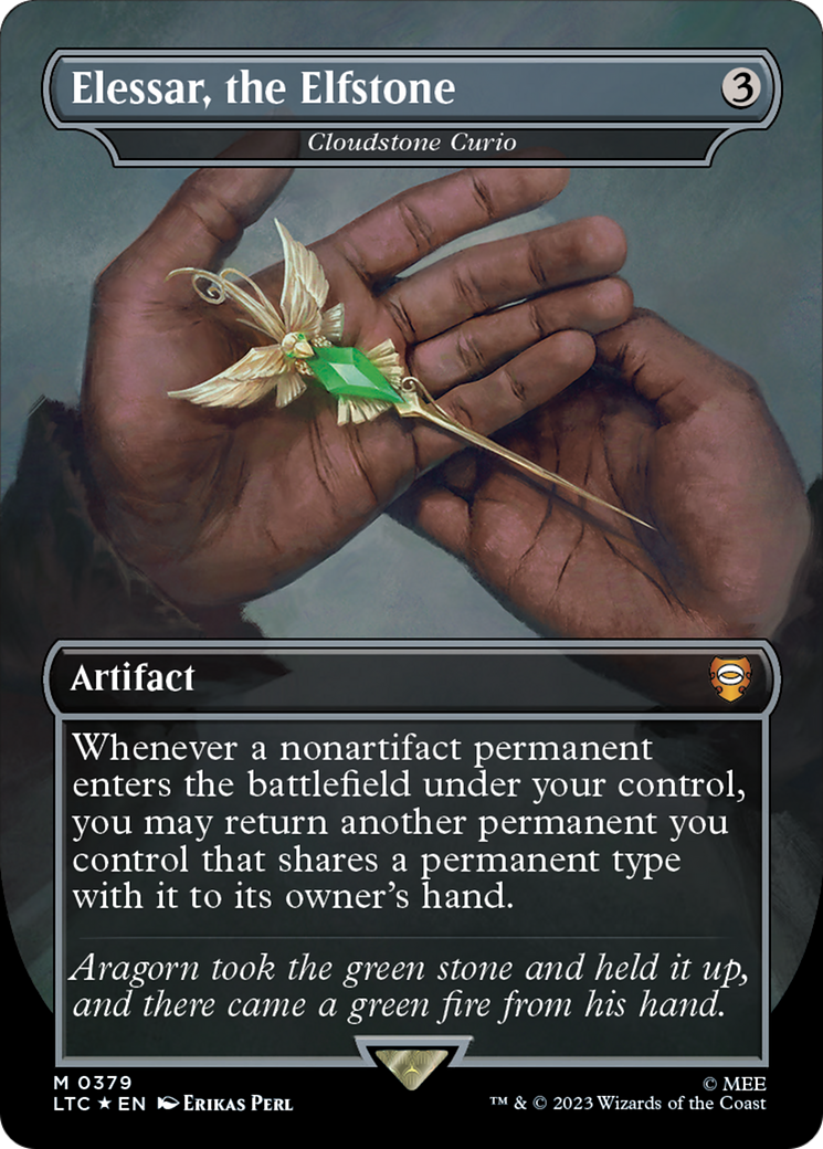 Elessar, the Elfstone - Cloudstone Curio (Surge Foil) (LTC-379) [Tales of Middle-earth Commander] / Elessar, the Elfstone (Borderless) Foil