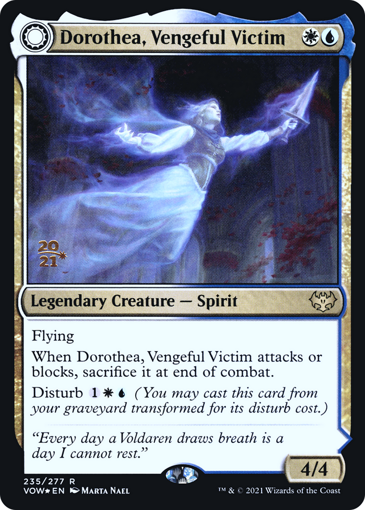Dorothea, Vengeful Victim // Dorothea's Retribution (PRE-235S) [Innistrad: Crimson Vow Promos]: (Double Faced Transform) Foil