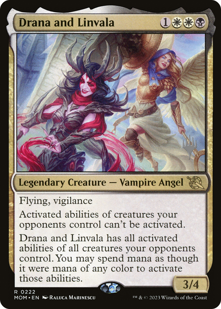 Drana and Linvala (PPMOM-222P) [March of the Machine Promos] Foil