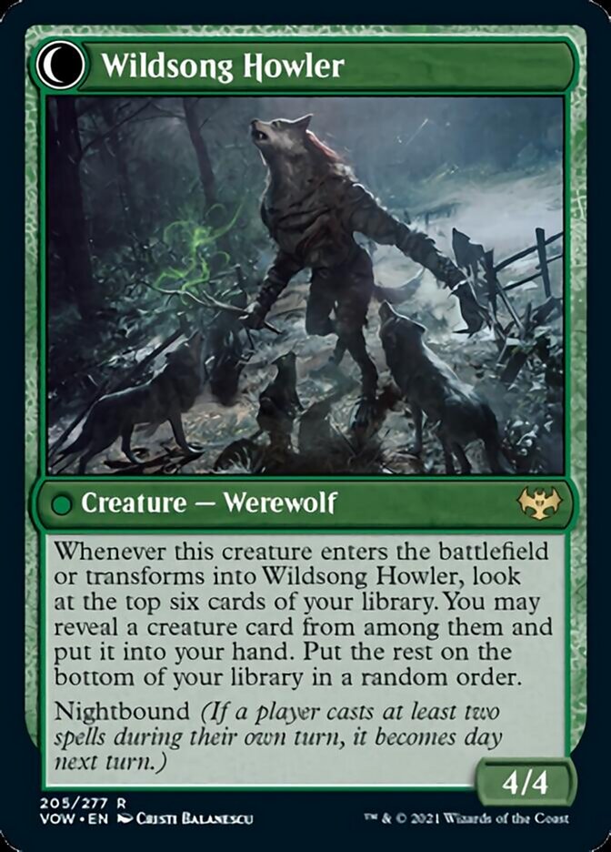 Howlpack Piper // Wildsong Howler (VOW-205) [Innistrad: Crimson Vow]: (Double Faced Transform) Foil
