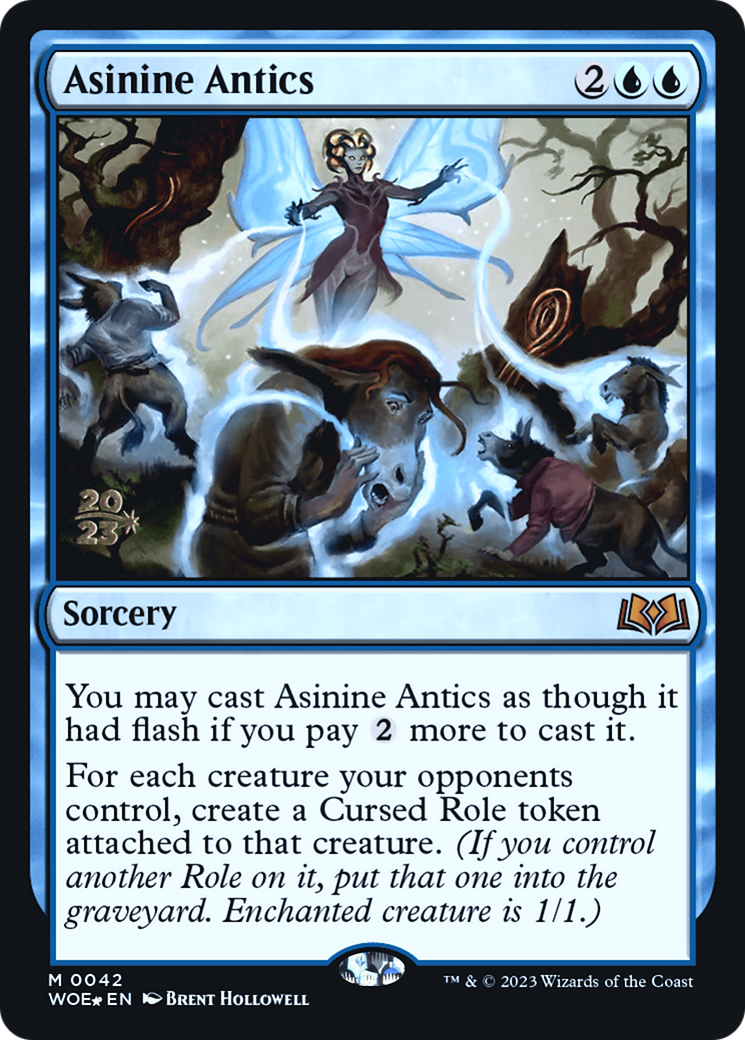 Asinine Antics (PRE-42S) [Wilds of Eldraine Promos] Foil
