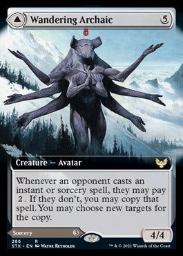 Wandering Archaic // Explore the Vastlands (STX-286) [Strixhaven: School of Mages]: (Extended Art) Foil