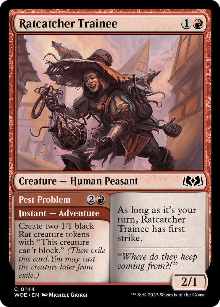 Ratcatcher Trainee // Pest Problem (WOE-144) [Wilds of Eldraine] Foil