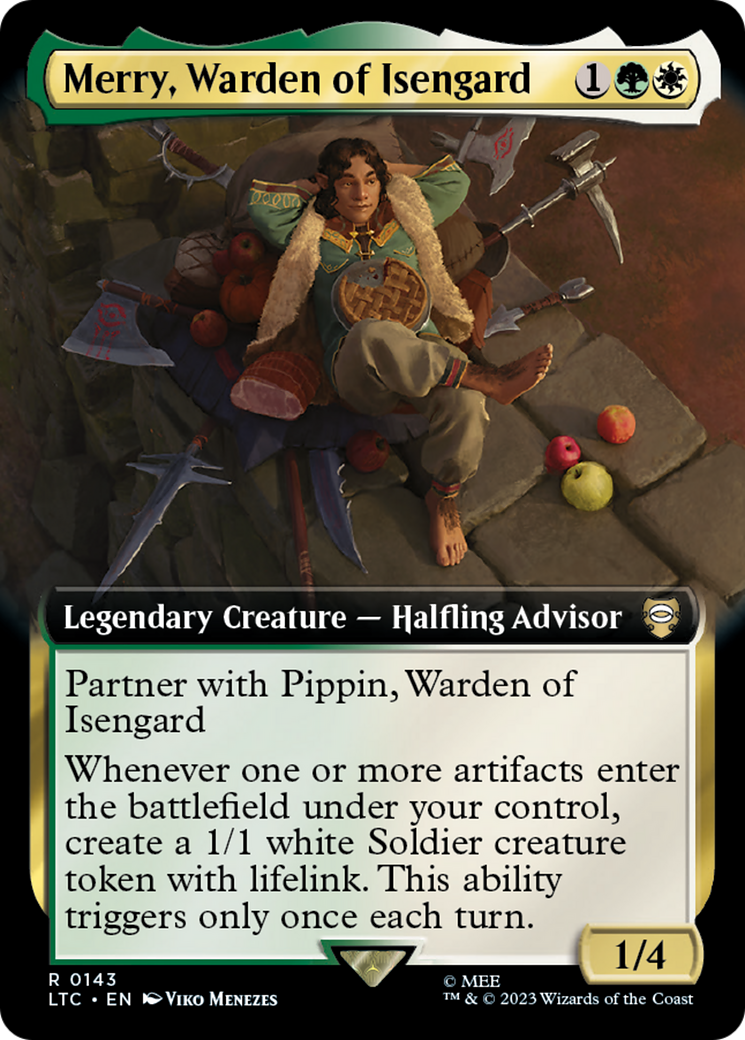 Merry, Warden of Isengard (LTC-143) [Tales of Middle-earth Commander]: (Extended Art)