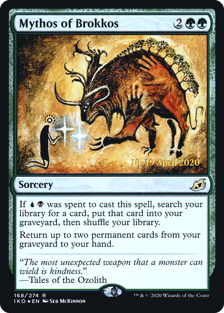 Mythos of Brokkos (PRE-168S) [Ikoria: Lair of Behemoths Promos] Foil