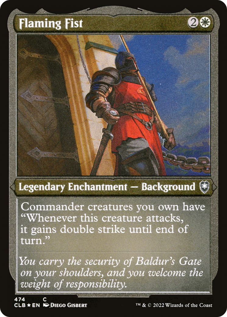 Flaming Fist (CLB-474) [Commander Legends: Battle for Baldur's Gate] Etched Foil