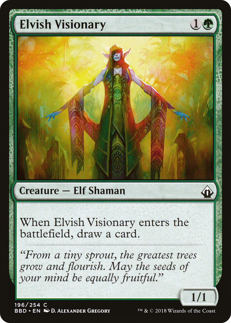 Elvish Visionary (BBD-196) [Battlebond] Foil