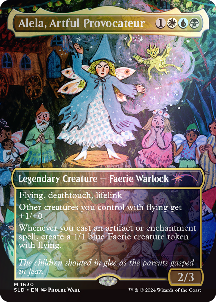 Alela, Artful Provocateur (1630) (Rainbow Foil) (SLD-1630★) (Borderless) [Secret Lair Drop] Foil