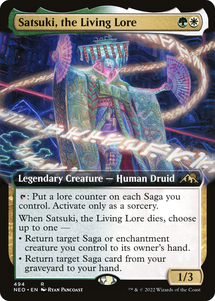 Satsuki, the Living Lore (Extended Art) (NEO-494) [Kamigawa: Neon Dynasty]