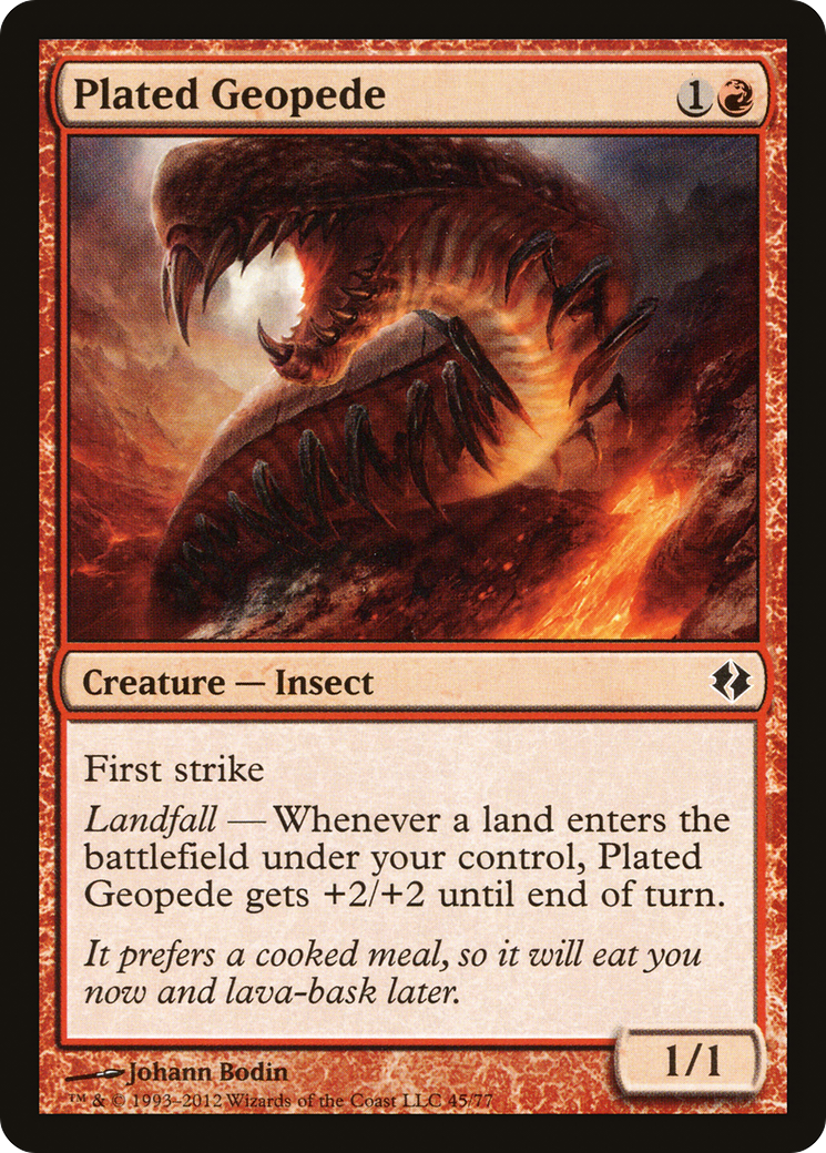 Plated Geopede (DDI-045) [Duel Decks: Venser vs. Koth]