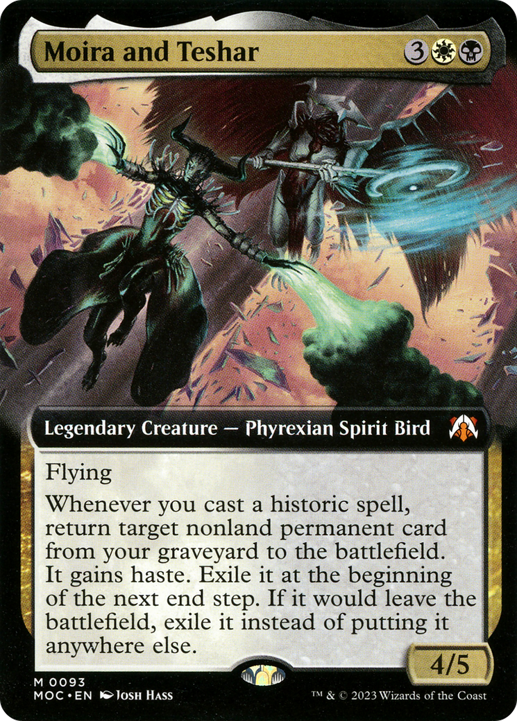Moira and Teshar (Extended Art) (MOC-093) [March of the Machine Commander] Foil