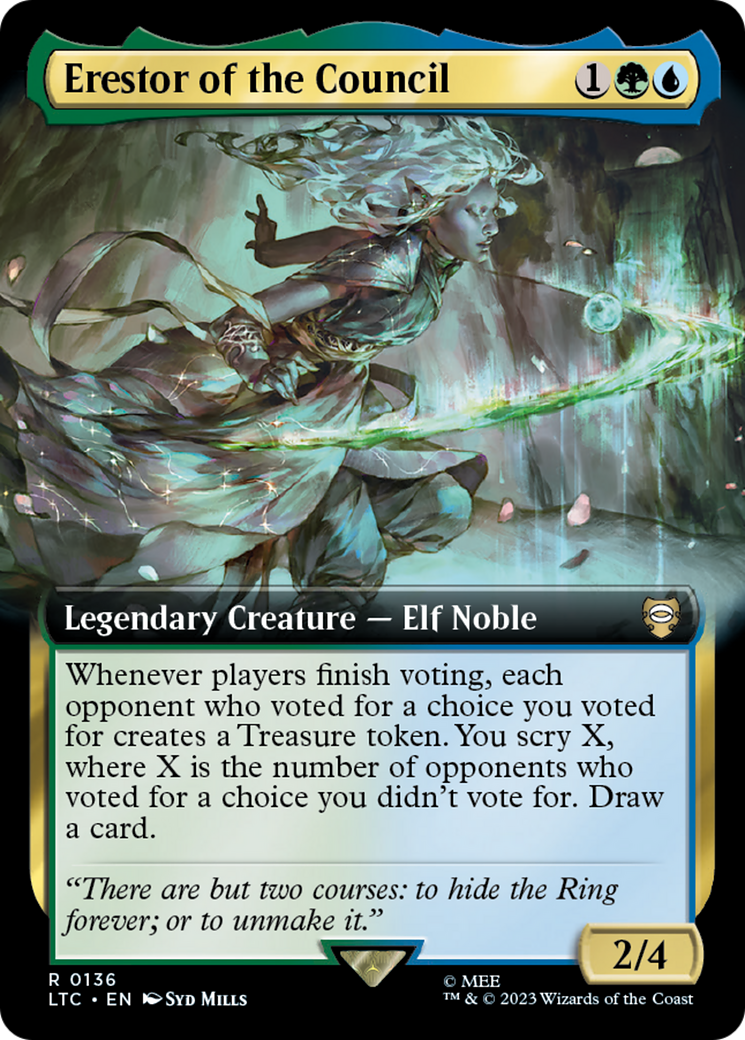 Erestor of the Council (LTC-136) [Tales of Middle-earth Commander]: (Extended Art)