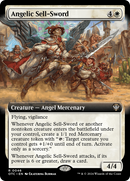 Angelic Sell-Sword (OTC-046) [Outlaws of Thunder Junction Commander]: (Extended Art) Foil