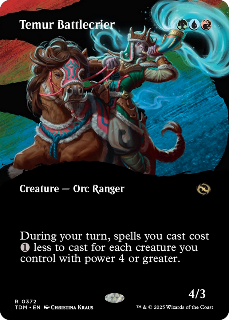 Temur Battlecrier (TDM-372) [Tarkir: Dragonstorm]: (Showcase) (Borderless) Foil