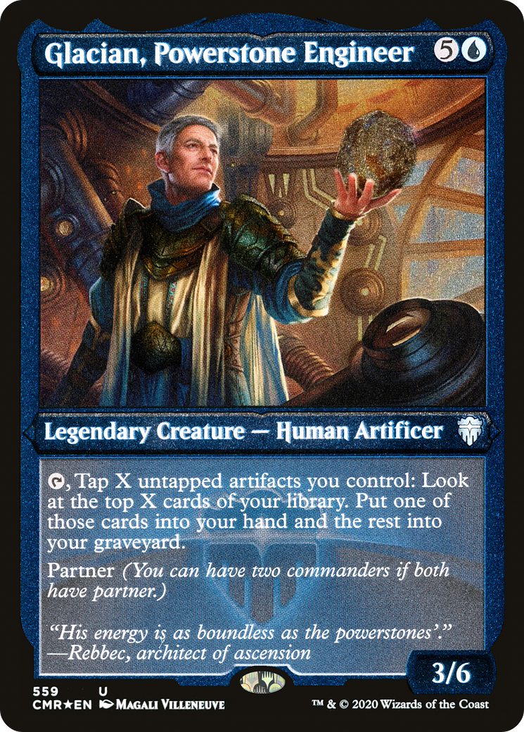 Glacian, Powerstone Engineer (CMR-559) [Commander Legends] Etched Foil