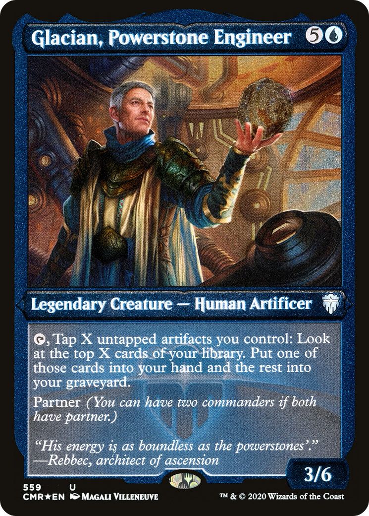 Glacian, Powerstone Engineer (Foil Etched) (CMR-559) [Commander Legends] Etched Foil