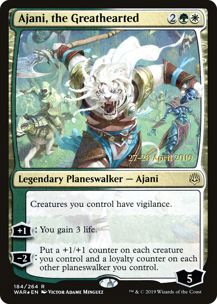Ajani, the Greathearted (PRE-184S) [War of the Spark Promos] Foil
