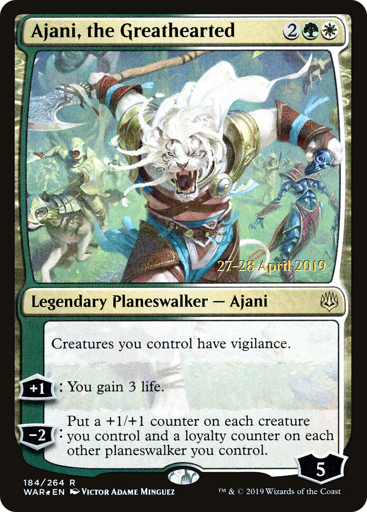 Ajani, the Greathearted (PRE-184S) [War of the Spark Promos] Foil