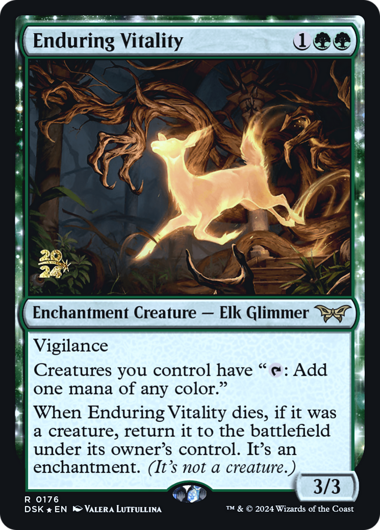 Enduring Vitality (PRE-176S) [Duskmourn: House of Horror Promos]: (enchantment) Foil