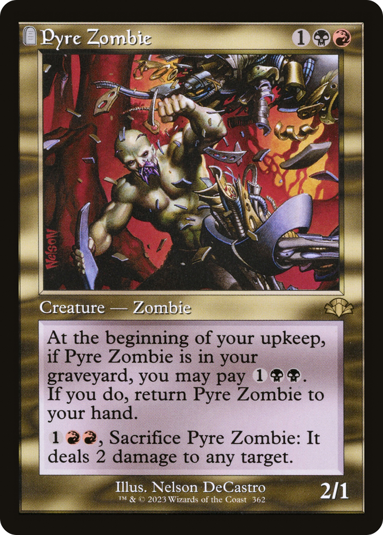 Pyre Zombie (DMR-362) [Dominaria Remastered]: (tombstone) Foil