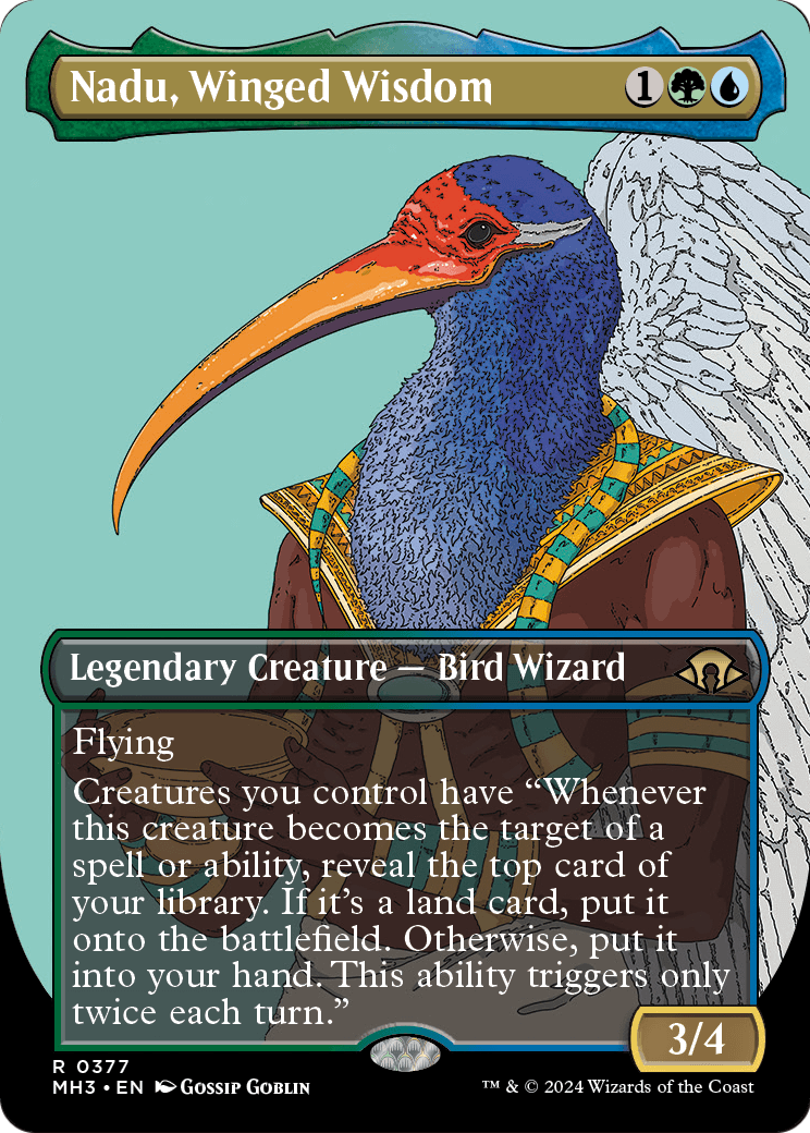 Nadu, Winged Wisdom (Borderless) (MH3-377) [Modern Horizons 3] Foil
