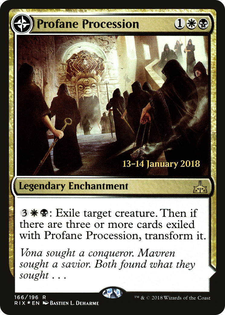 Profane Procession // Tomb of the Dusk Rose (PRE-166S) [Rivals of Ixalan Promos]: (compasslanddfc) Foil