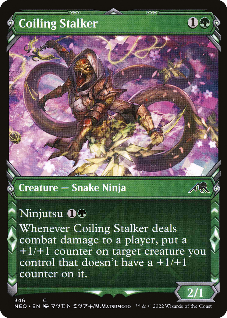 Coiling Stalker (Showcase) (NEO-346) [Kamigawa: Neon Dynasty]