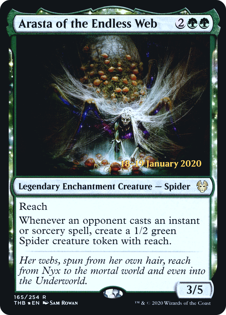 Arasta of the Endless Web (PRE-165S) [Theros Beyond Death Promos]: (enchantment) Foil