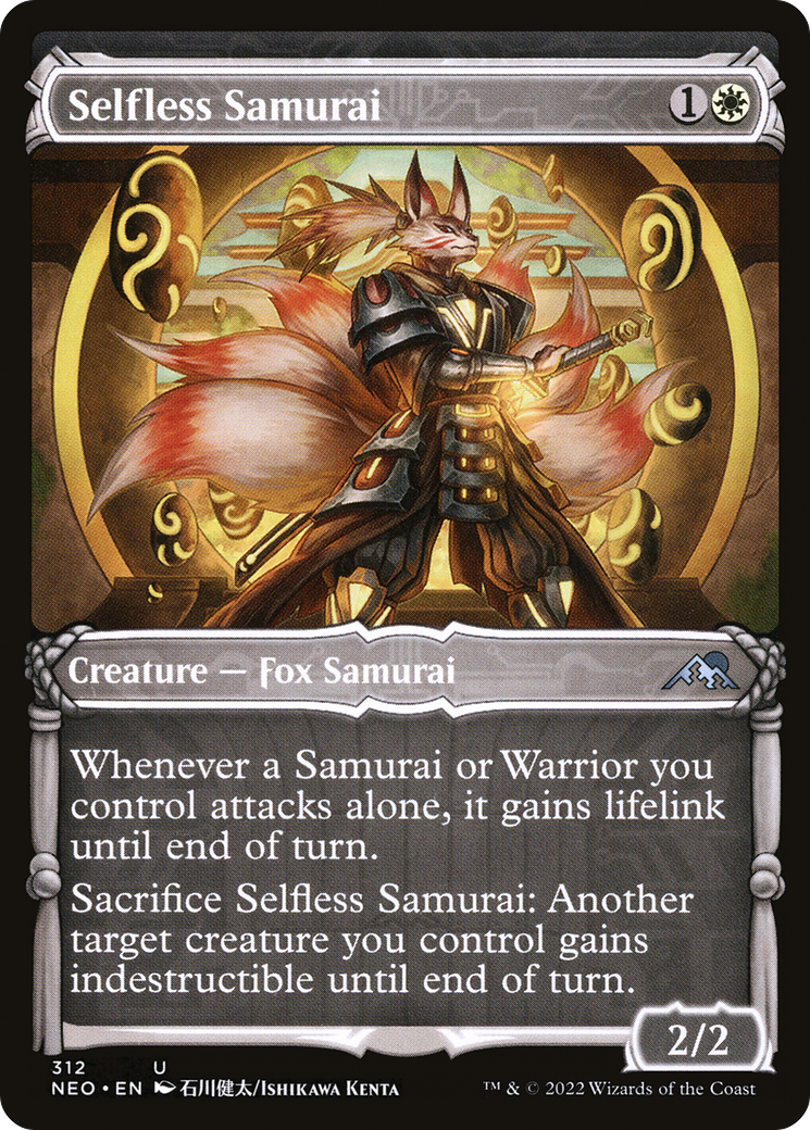Selfless Samurai (Showcase) (NEO-312) [Kamigawa: Neon Dynasty] Foil