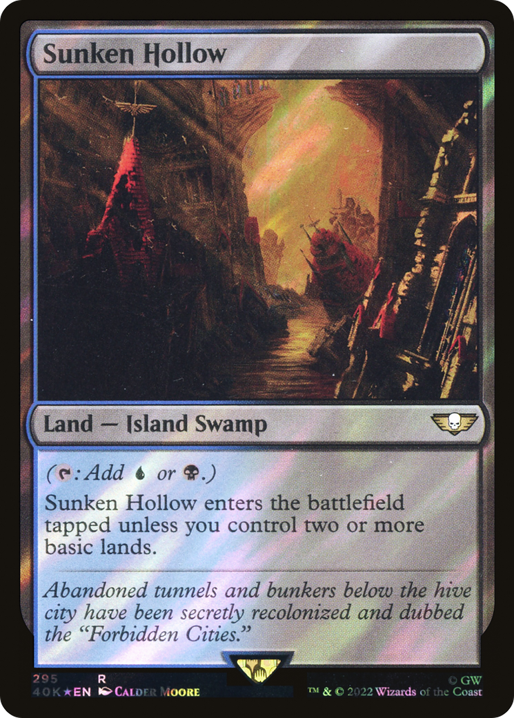 Sunken Hollow (Surge Foil) (40K-295) [Warhammer 40,000 Commander] Foil