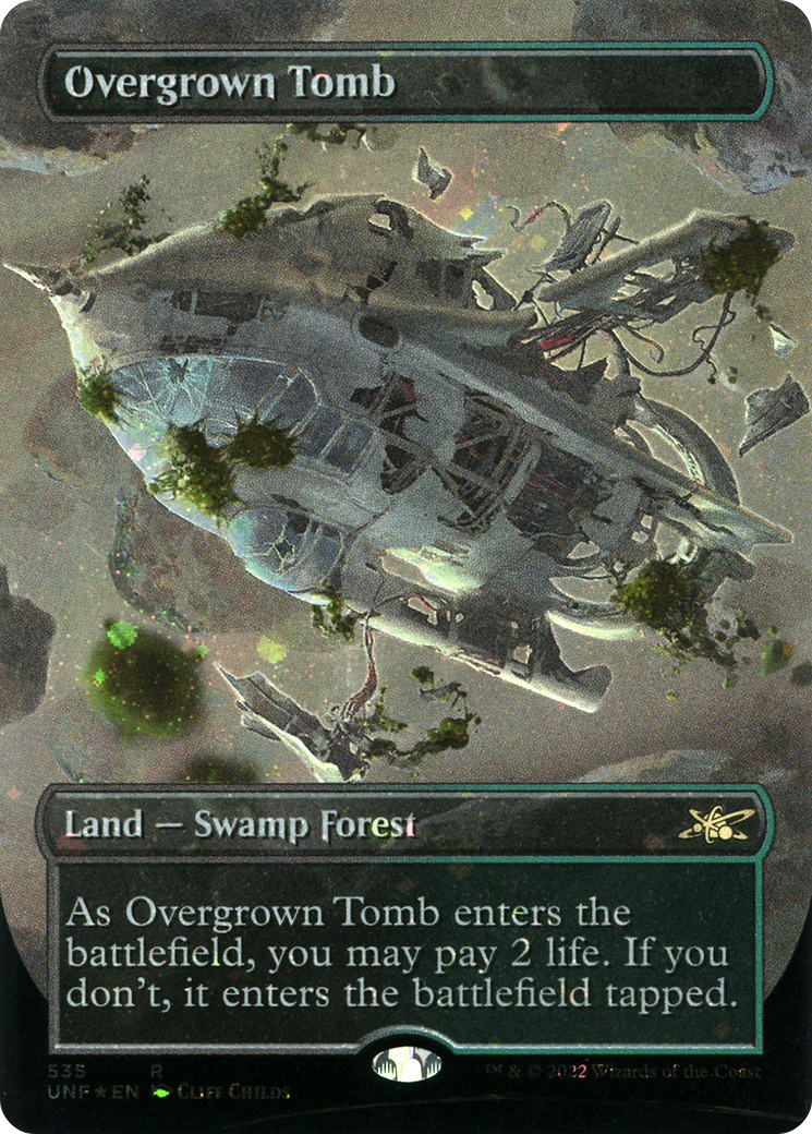 Overgrown Tomb (Borderless) (Galaxy Foil) (UNF-535) [Unfinity] Foil