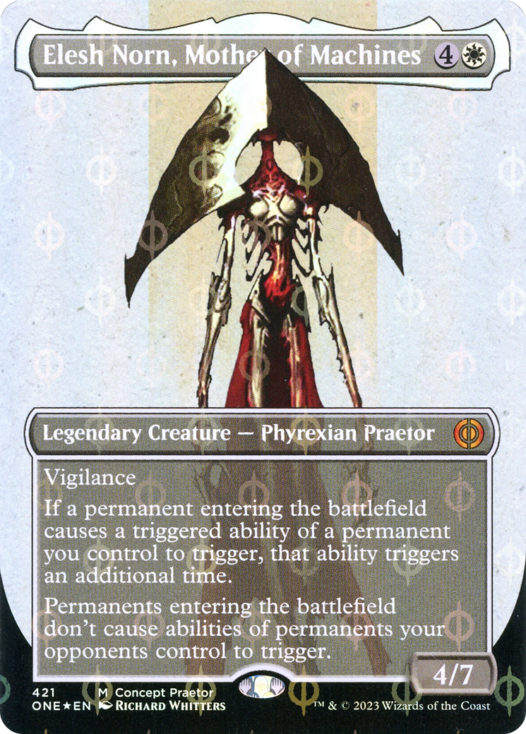 Elesh Norn, Mother of Machines (ONE-421) [Phyrexia: All Will Be One] (Borderless) Foil