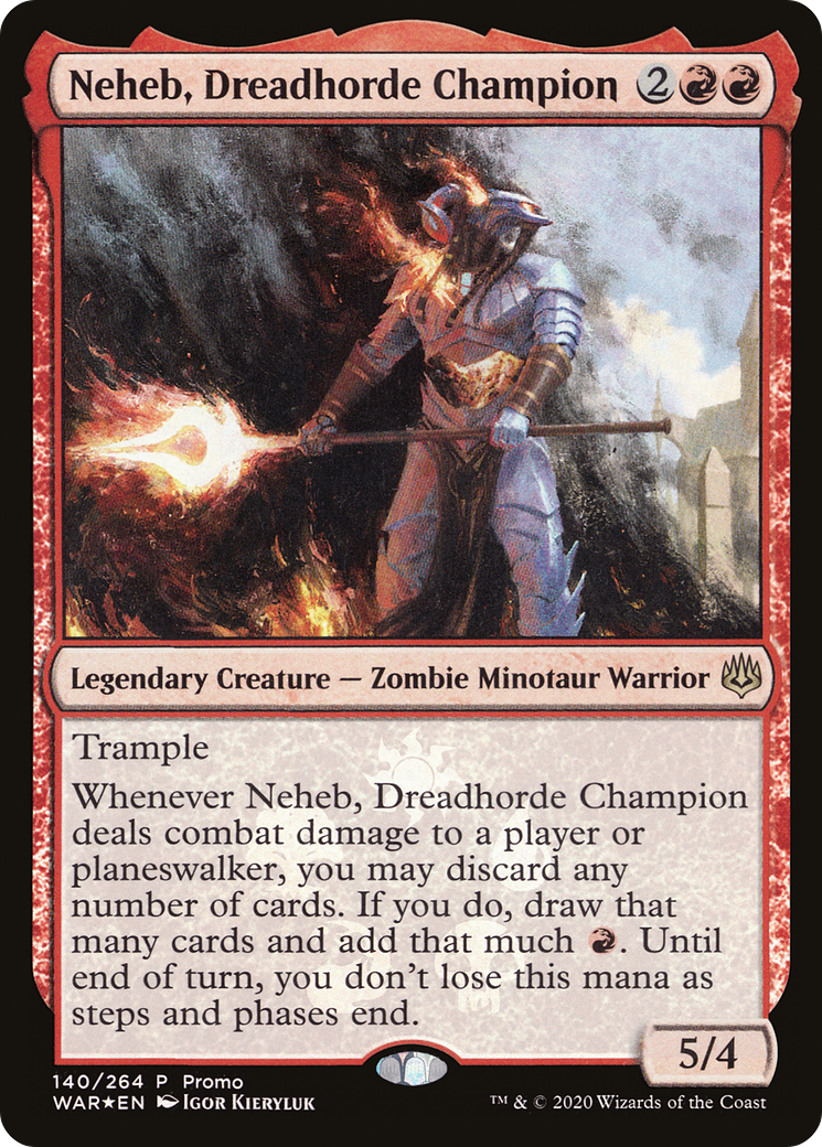 Neheb, Dreadhorde Champion (MEDIA-140★) [War of the Spark Promos] Foil