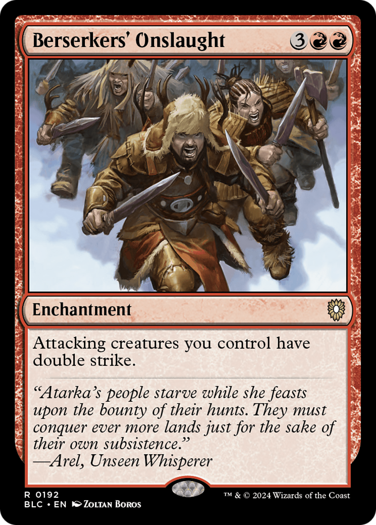 Berserkers' Onslaught (BLC-192) [Bloomburrow Commander]