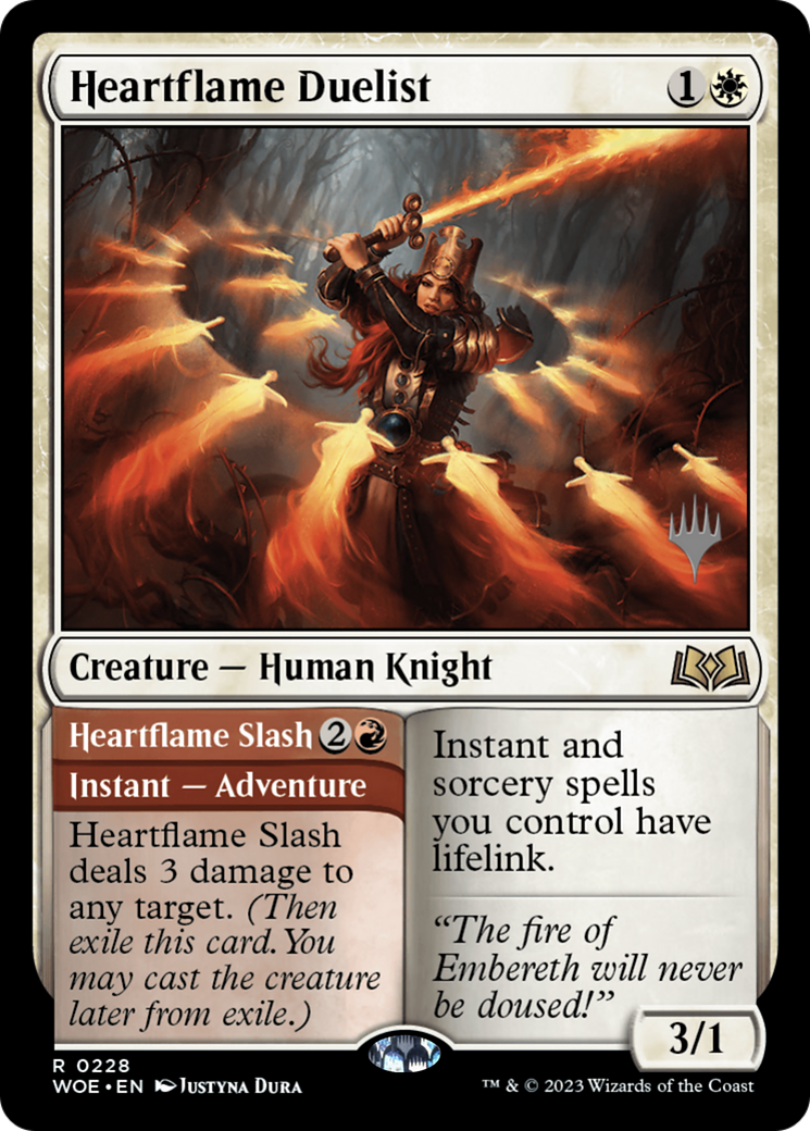 Heartflame Duelist // Heartflame Slash (PPWOE-228P) [Wilds of Eldraine Promos] Foil