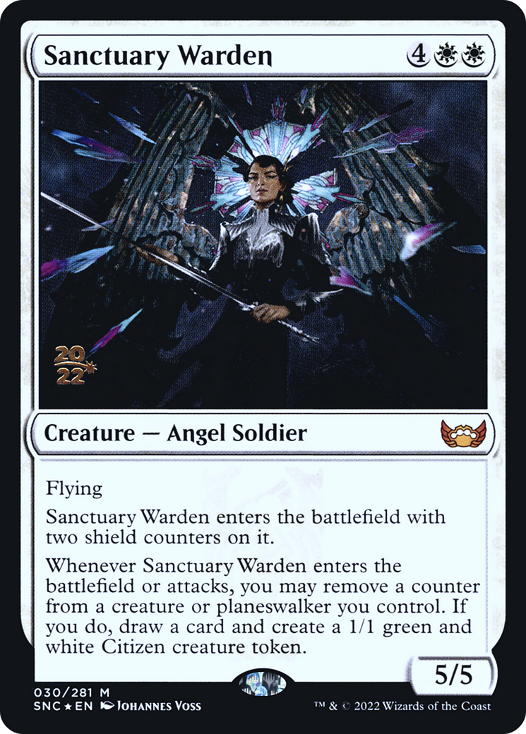 Sanctuary Warden (PRE-030) [Streets of New Capenna Promos] Foil
